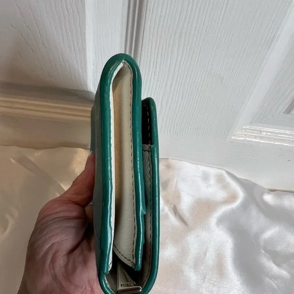 FURLA AUTHENTIC LONG BLUE ZIP AROUND WALLET - Picture 5 of 14